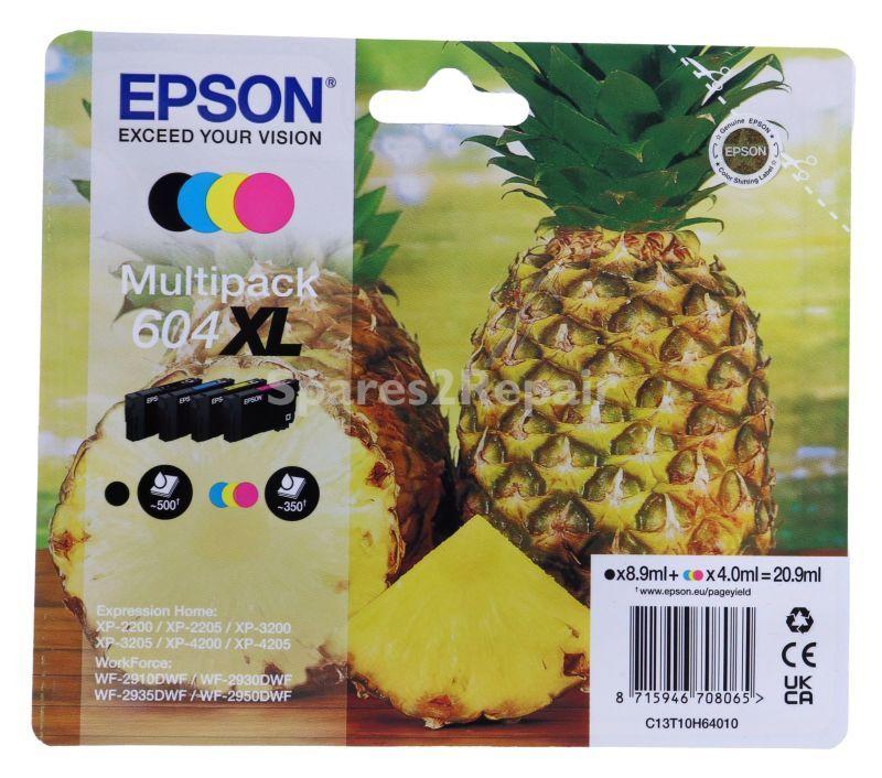 Epson Cartridge - 604xl C13t10h64010 Ink Cartridge Multipack Cmyk 500gp + 3x350pg