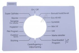 Operating Unit Screen - 1403949013 C00929994 Inlay-danish [Arcelik]