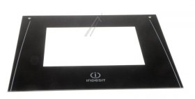 Oven outer Door - C00286727 482000031760 Oven Door Glass Indesit Black [Whirlpool Indesit]