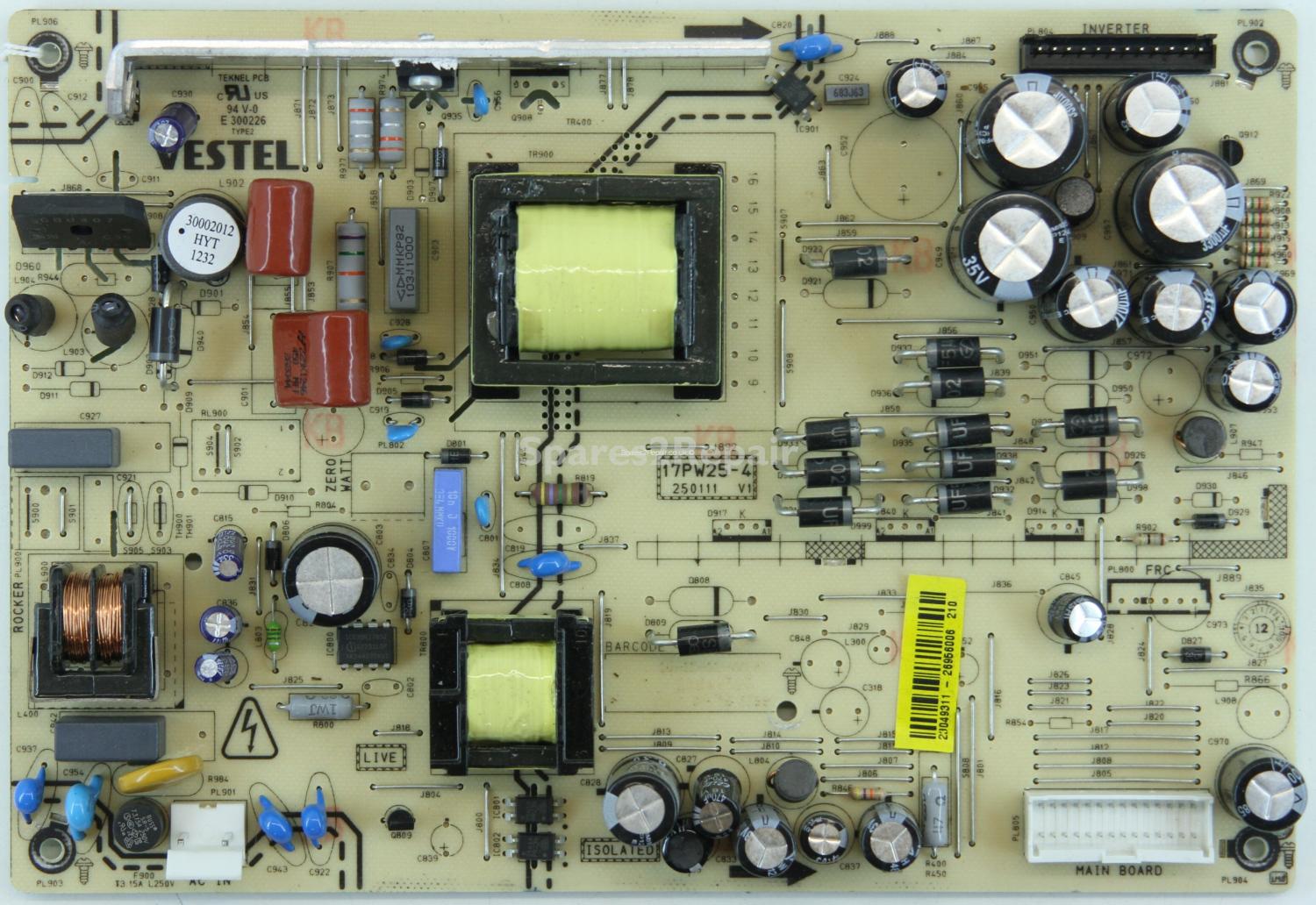 Celcus LCD32S913HD - PSU - 23049311 - 17PW25-4 V1 - 250111