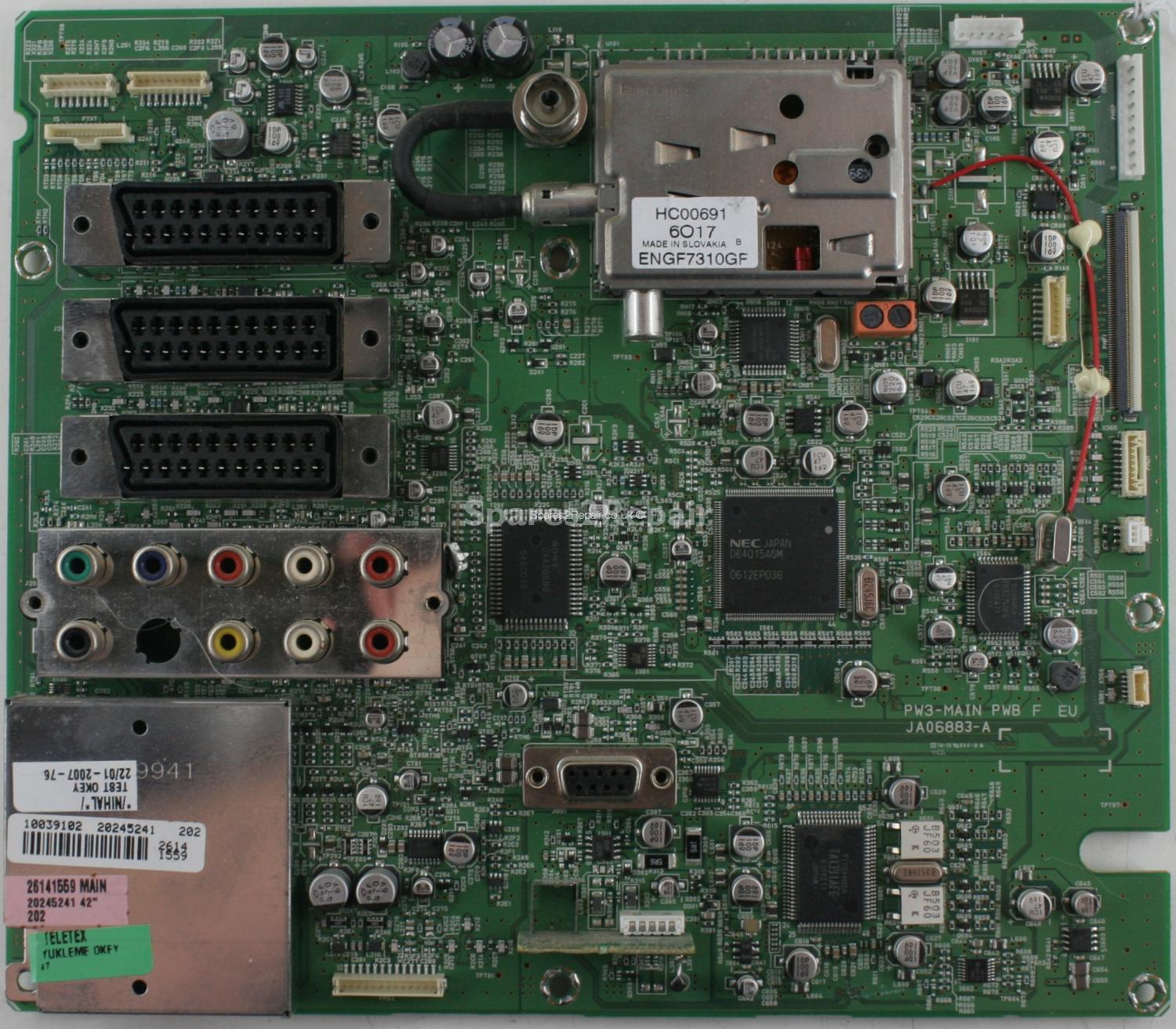 Hitachi 42PD9700U - Main AV - JA06883-A - PW3EU-MAIN PWB - 20245241