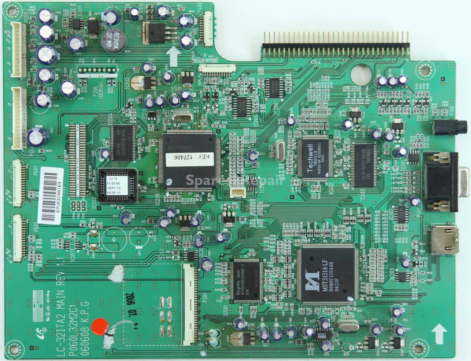 NEC NLT-32HDB2 - AV Board - P060L32M2C1 - LC-32ITA2 MAIN REV 1.1 - 060608