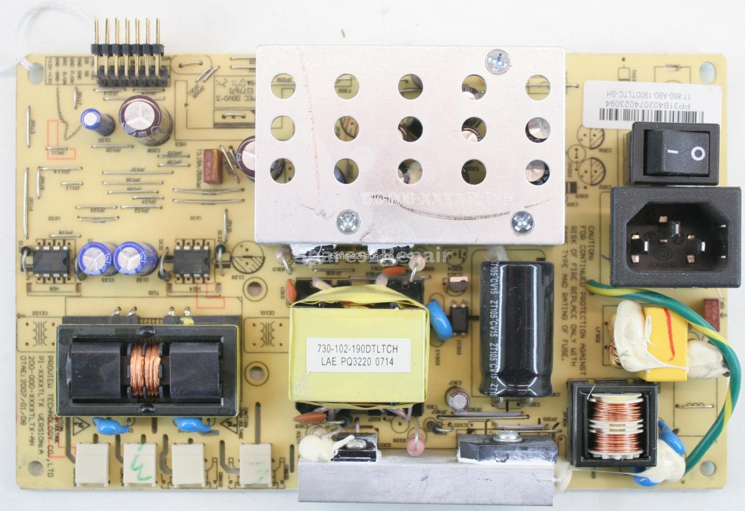 Polaroid TLU-01941CU - PSU - 17-860-AB0-190DTLTC-SH - PI-XXXXTLTX - Version:A - 200-000-XXXXTLTX-AH
