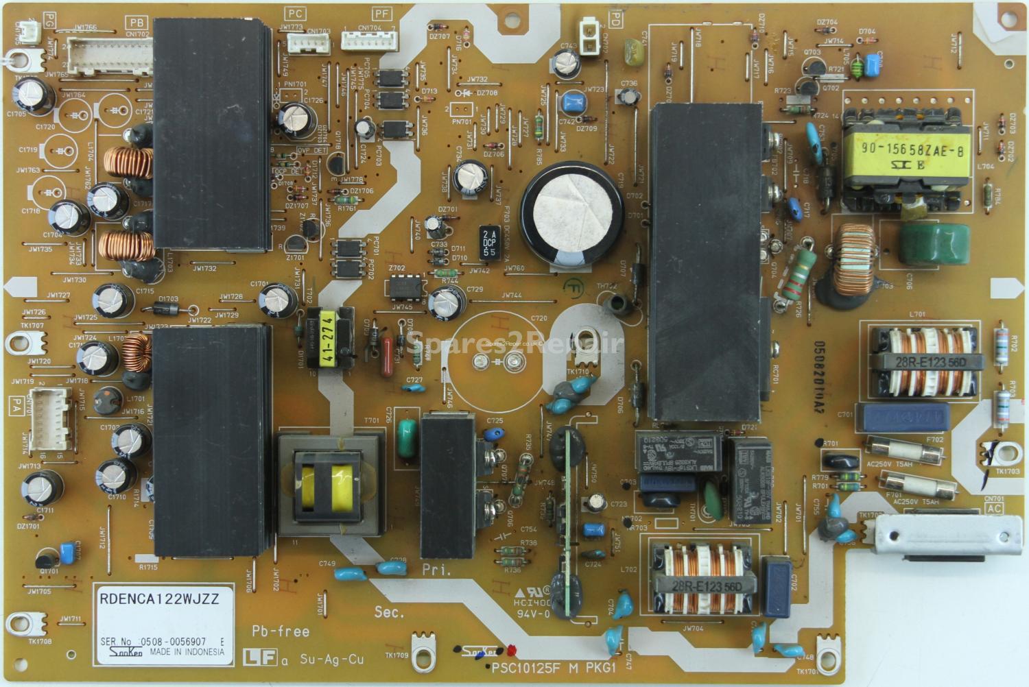 Sharp LC-26P50E - PSU - RDENCA122WJZZ - PSC10125F M PKG1