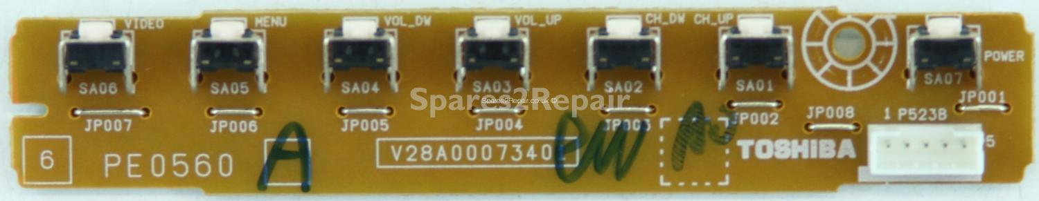 Toshiba 37XV505D - Buttons - PE0560 A - V28A00073401