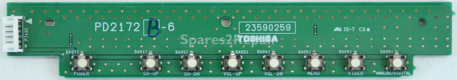 Toshiba 37WLT58 - Buttons - PD2172 B-6 - 23590259 (Without Plastic)