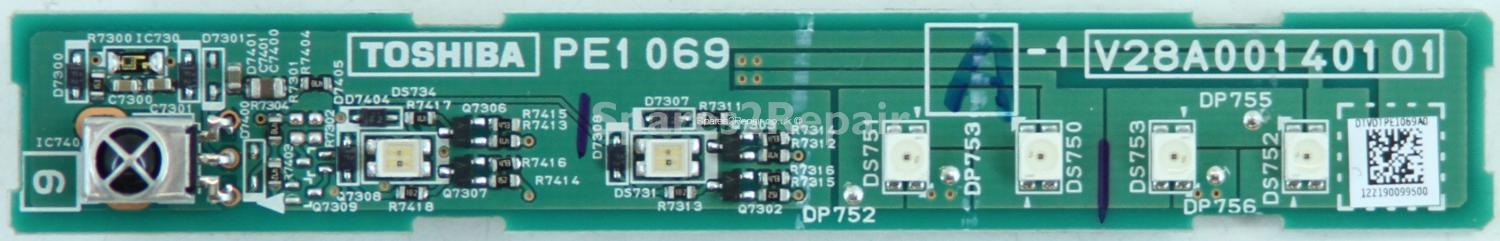 Toshiba 46TL963 - IR Sensor Board - PE1069 A-1 - V28A00140101