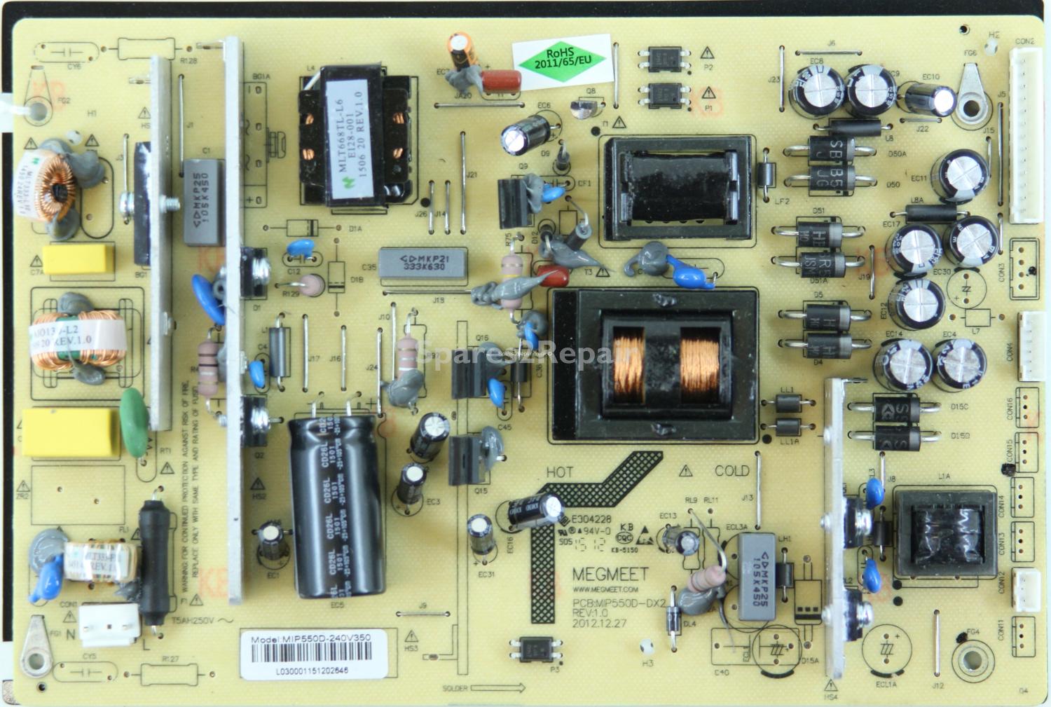 UMC TEC-50/234Z-WB-8B-FGKUPS-UK - PSU - MIP550D-240V350 - MIP550D-DX2 - REV1.0