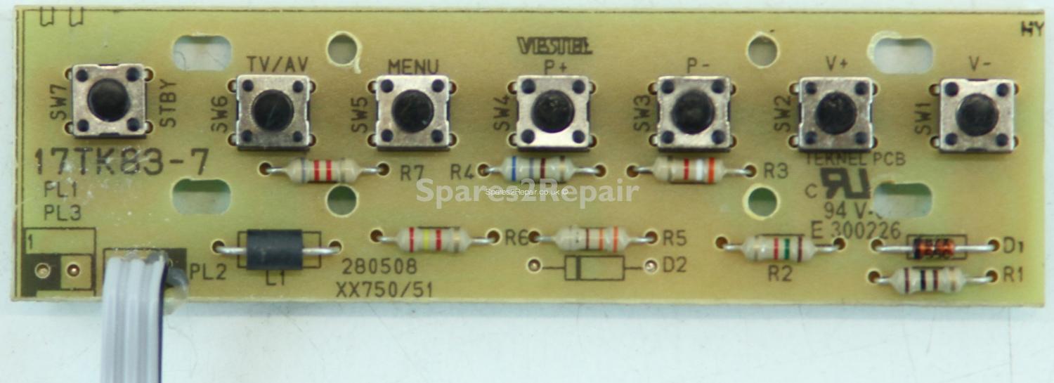 Unknown Vestel - Buttons - 17TK83-7 - 280508 - XX750/51